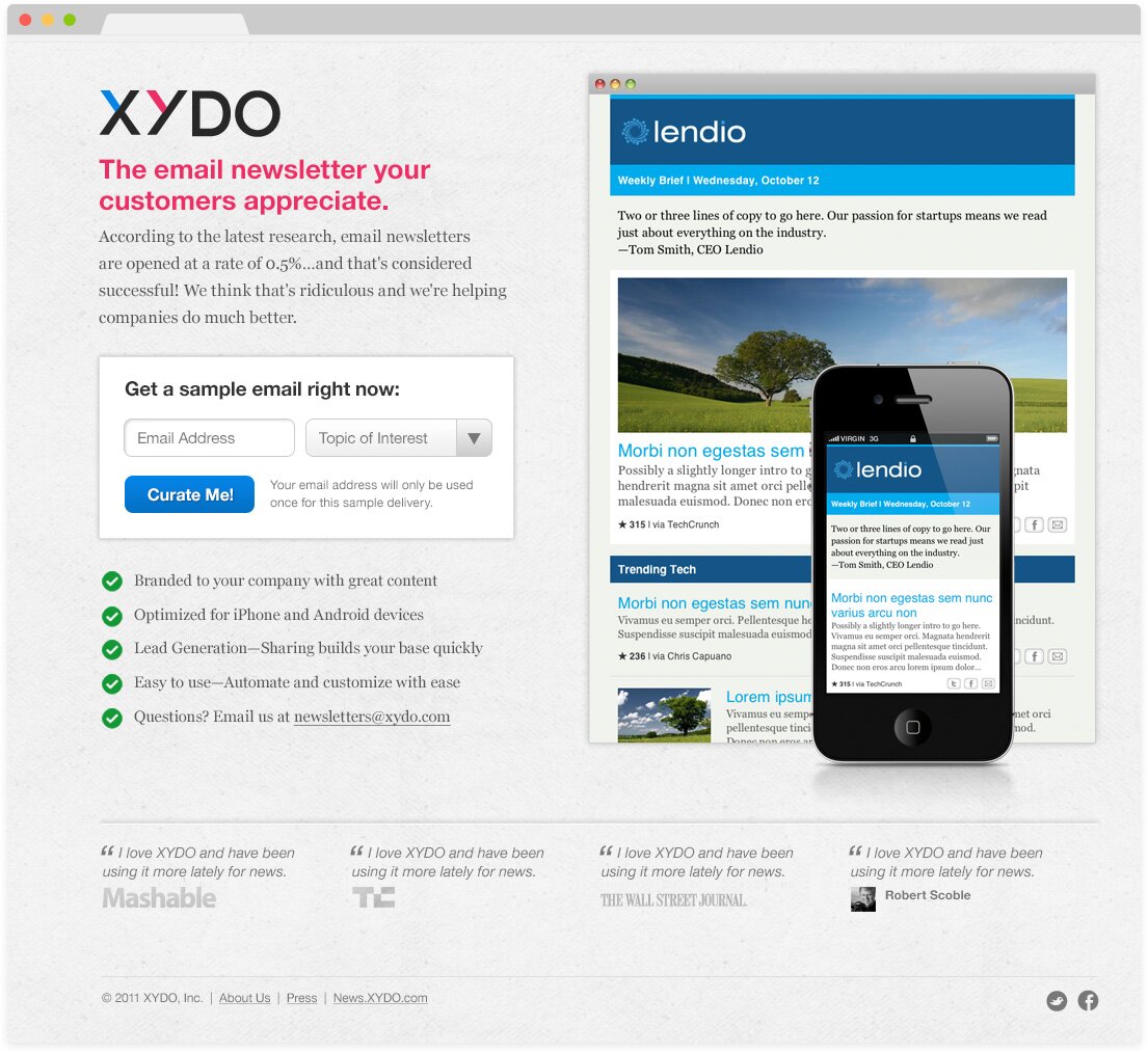 XYDO Landing Page